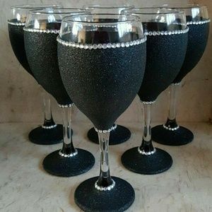 Glitter wine glasses
